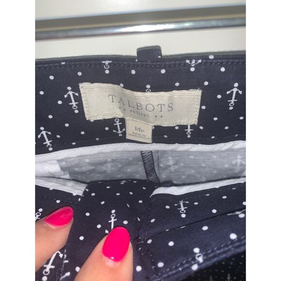 Talbots Women's‎ Petite Size 14P Navy Anchor Print Bermuda Shorts - Picture 2 of 8